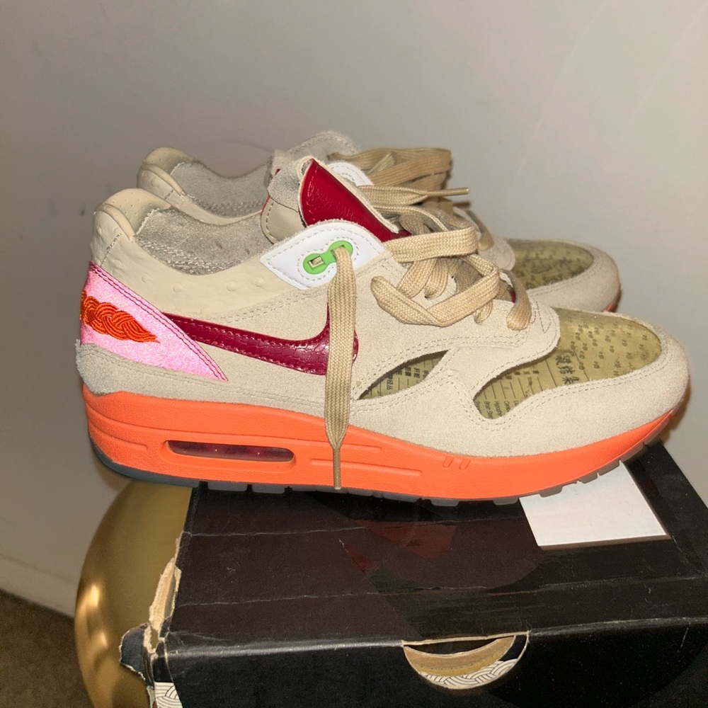Nike Kids Sneakers in Cream, Red, and Orange